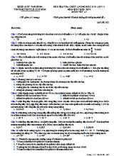 Đề kiểm tra chất lượng học kỳ II môn Vật lý Lớp 11 - Mã đề 103 - Năm học 2018-2019 - Trường THPT Lê Quý Đôn